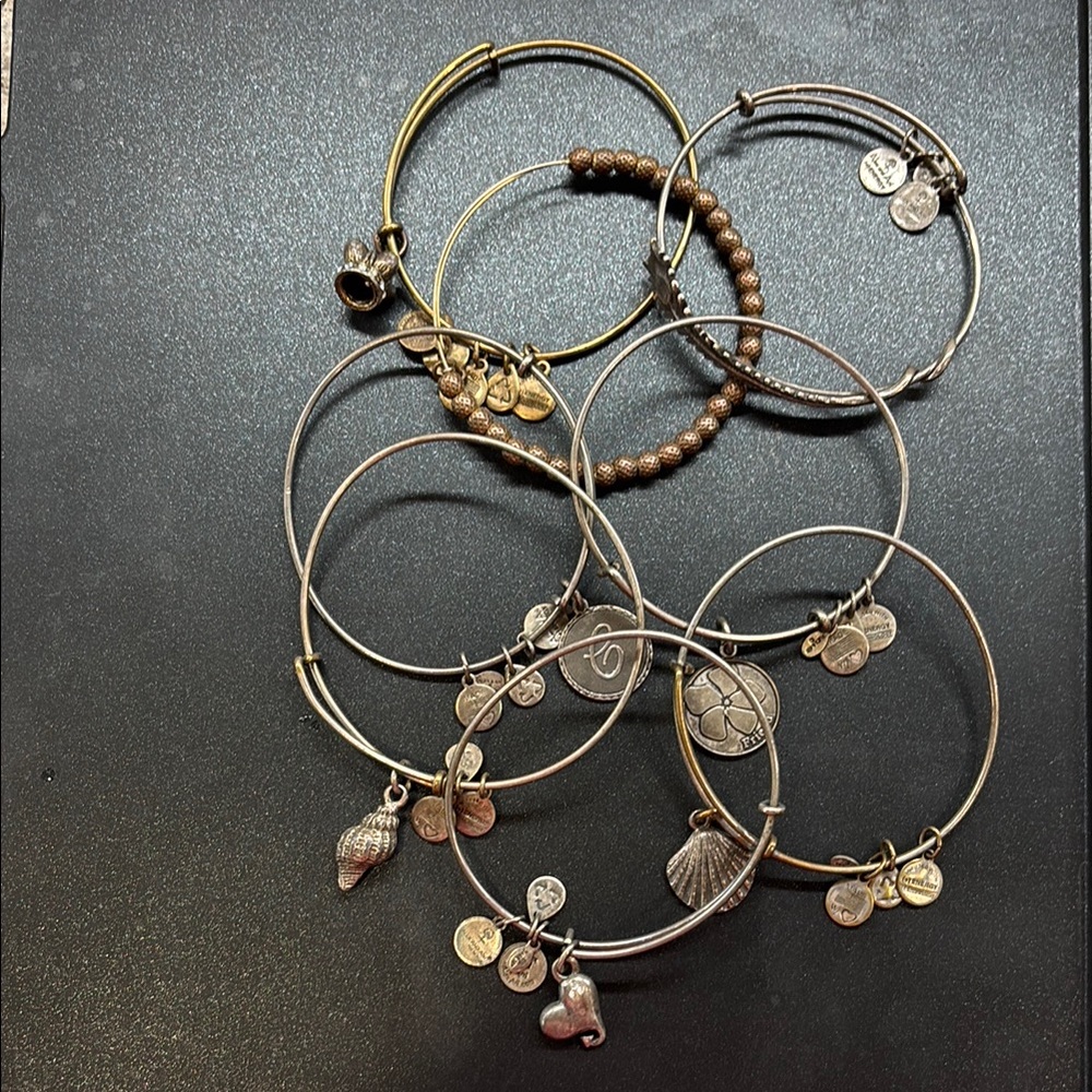 Alex and Ami 8 Gold and Silver Charm Bracelet  Bundle